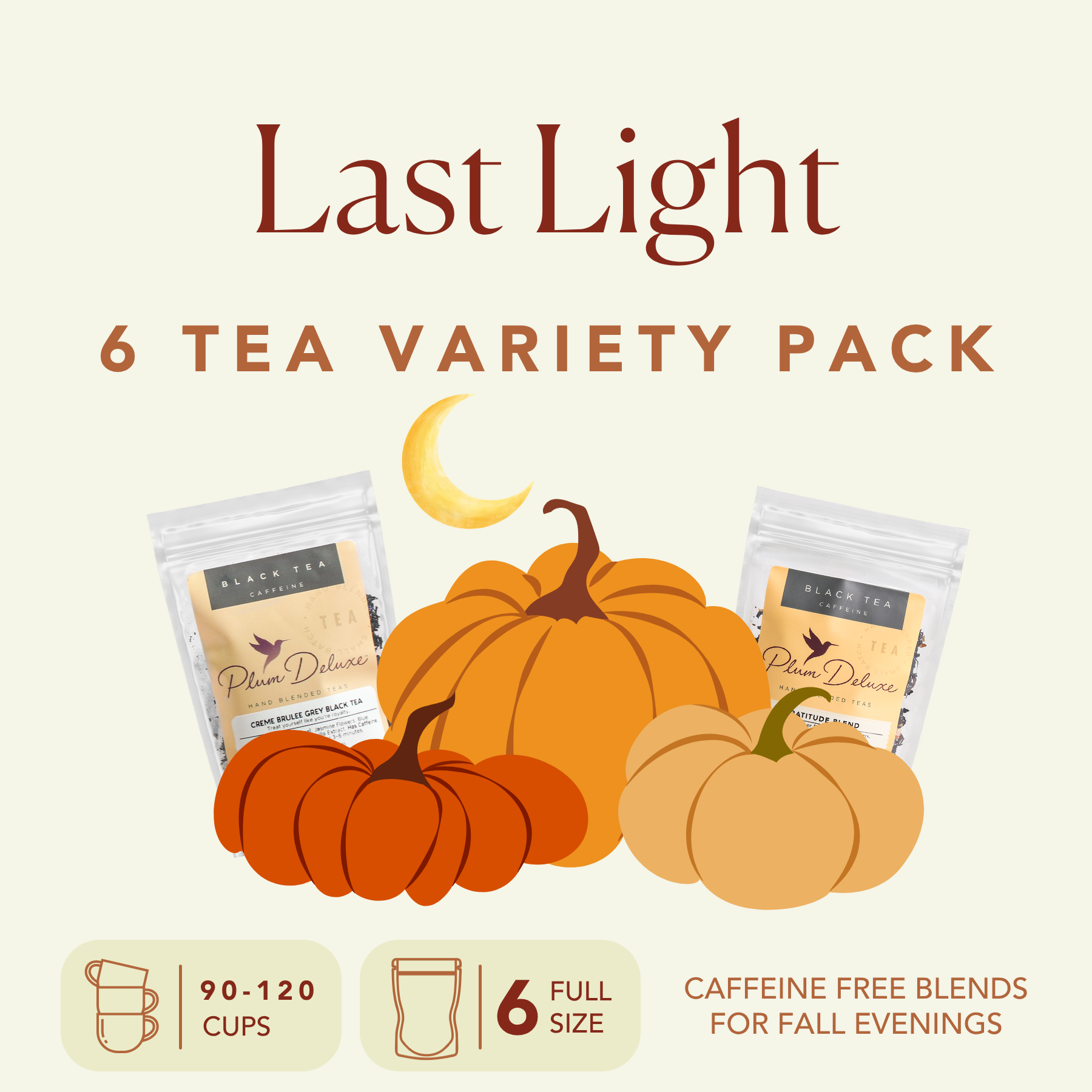 Last Light Tea Variety Pack [6 Full Size Teas] (Caffeine-Free)